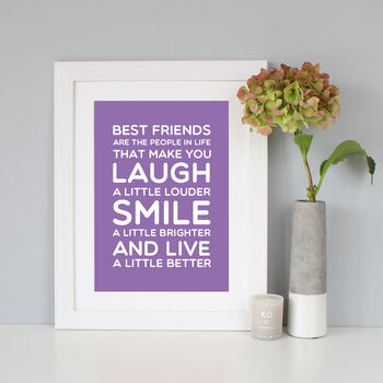 'Best Friend' Gift Quote Print, 6 of 12