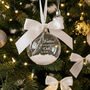 Round Glass Feathers Appear Memorial Christmas Tree Bauble, thumbnail 1 of 8