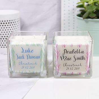 Patterned Christening Square Candle For Girls And Boys, 5 of 9