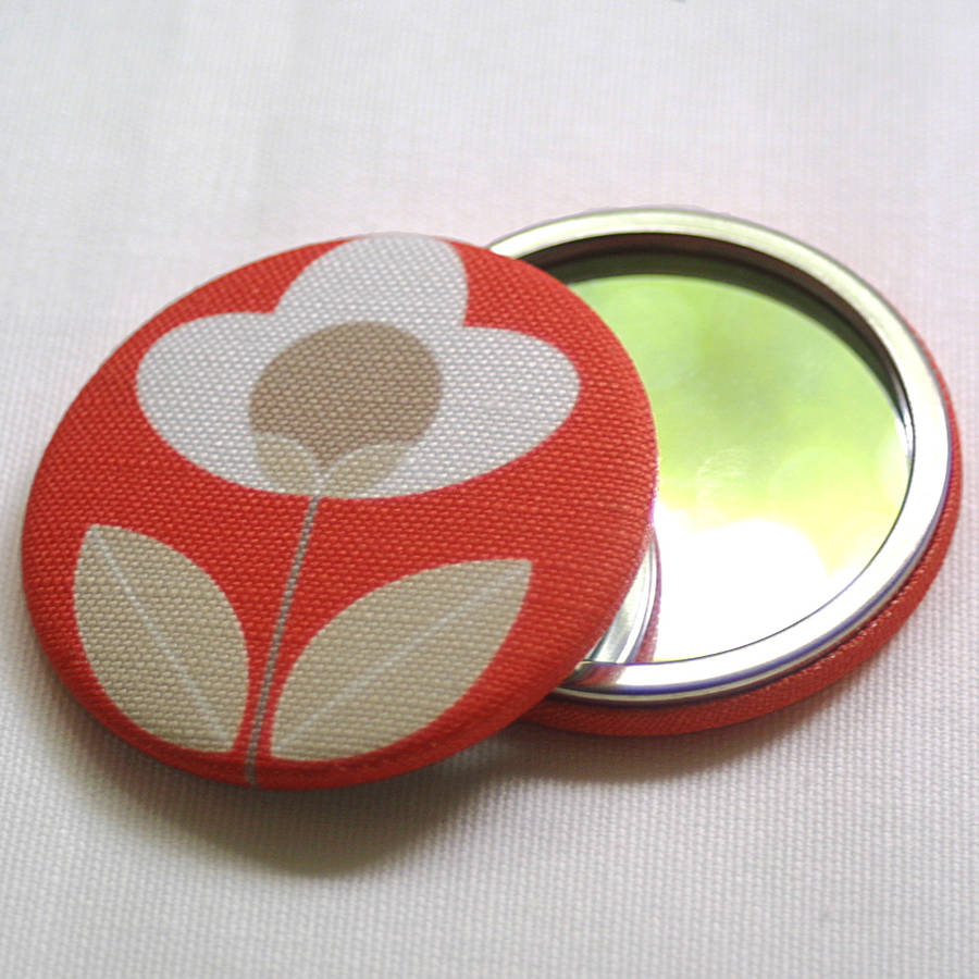 Tulip Fabric Pocket Mirror By Louise Brainwood
