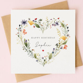 Personalised Wildflower Birthday Card – Any Age, 2 of 5
