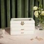 Three Layers White Jewellery Box With Glass Cover, thumbnail 3 of 6