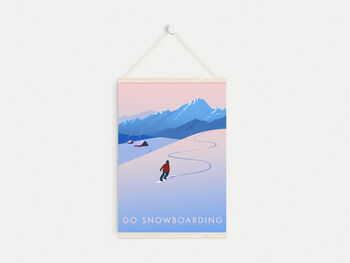 Go Snowboarding Travel Poster Art Print, 6 of 8