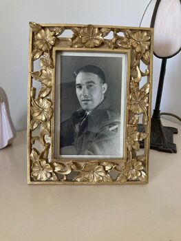 Gold Aged Filigree Flower Photo Frame – 6x4' 10x15cm Landscape Portrait, 2 of 5