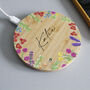 Personalised Bamboo Wireless Phone Charger For Her, thumbnail 4 of 11