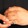 Silver Purple Gemstone Oval Signet Ring For Men / Women, thumbnail 3 of 11