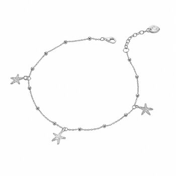 Handmade Sterling Silver Starfish Anklet, 3 of 3