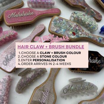 Custom Hair Claw + Brush Bundle, 3 of 11