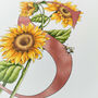 S Is For Sunflowers Letter Print, Personalised, thumbnail 6 of 9