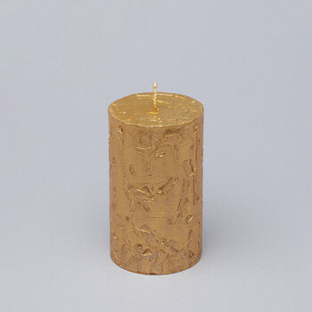 G Decor Adelle Aurelia Gold Signature Waxwork Pillar Candle In Warm Gold, 5 of 5