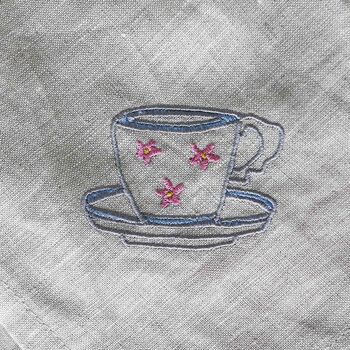Personalised Afternoon Tea Cotton Linen Napkin Gift Set, 4 of 8
