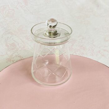Antique Crystal Cut Glass Lidded Jam / Preserve Pot ~ Eight, 7 of 10