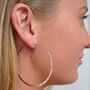 Textured Large Gold Plated Silver Hoop Earrings, thumbnail 4 of 5
