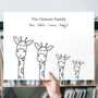 Personalised Family Print With Giraffes, thumbnail 1 of 11