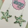 Shimmering Shore Large Starfish Glitter Resin Earrings, thumbnail 5 of 8