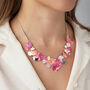 Hammered Fuchsia Pink Four Tone Statement Necklace, thumbnail 4 of 9