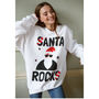 Santa Rocks Women's Christmas Jumper, thumbnail 4 of 8