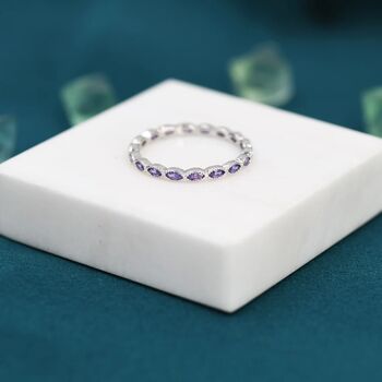 Amethyst Purple Marquise Cz Infinity Ring, 3 of 8