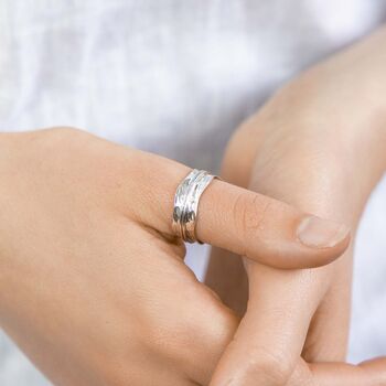 Textured Sterling Silver Spinning Ring, 2 of 8