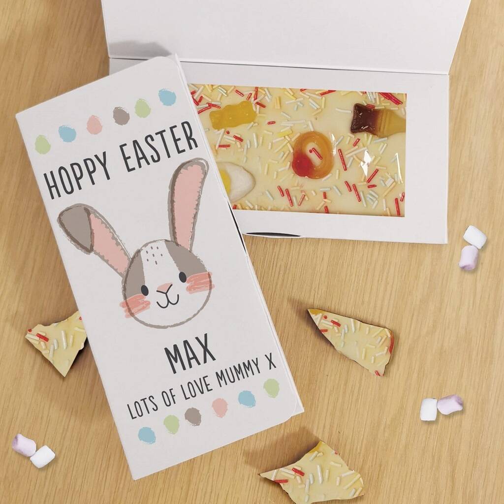 Easter Bunny White Chocolate Letterbox Gift By British and Bespoke