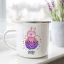 Personalised Easter Enamel Mug With Treats, thumbnail 5 of 12