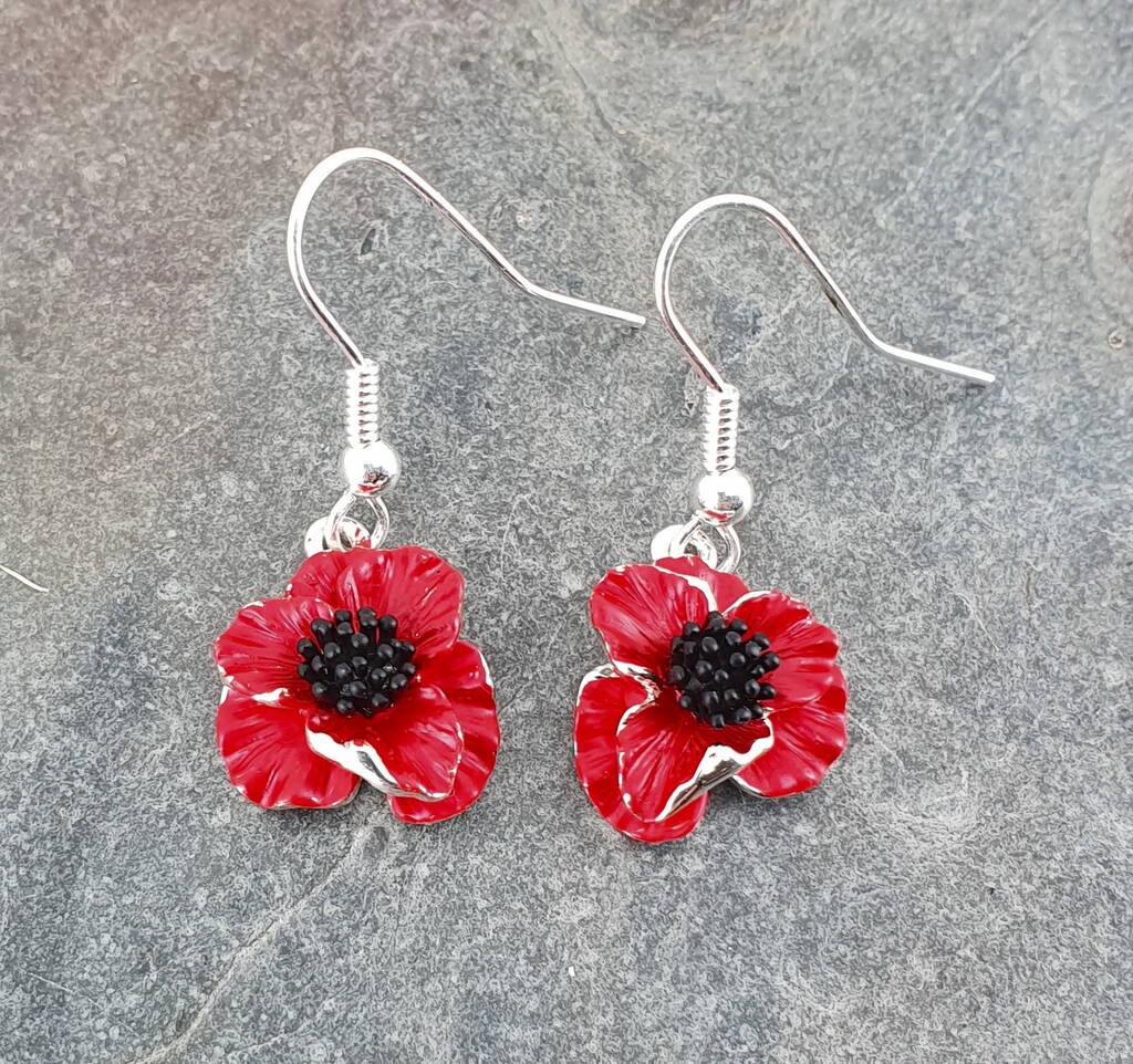 Poppy Flower Drop Earring By At London Jewels