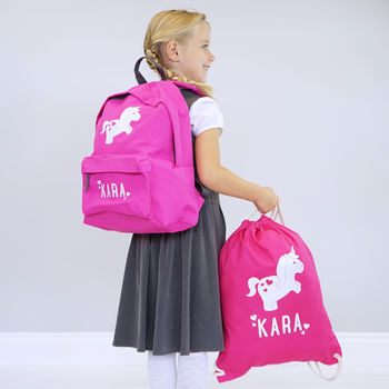 Personalised Unicorn Children's School Backpack, 2 of 6