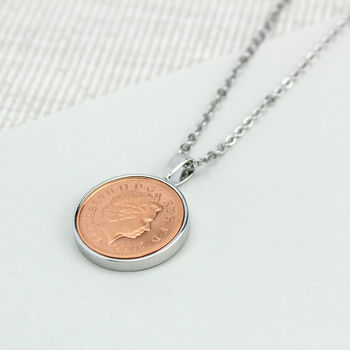 Personalised 18th Or 21st One Pence Necklace, 6 of 8