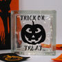 Halloween Pumpkin LED Light Up Glass Block, thumbnail 1 of 2