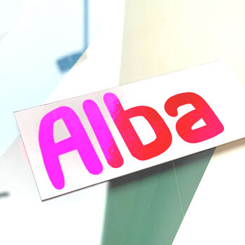 Fluorescent Name Decal Personalised Kids Name Sticker, 4 of 6