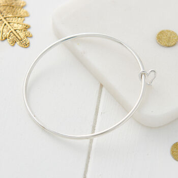 Open Heart Solid Silver And Gold Bangle, 2 of 12