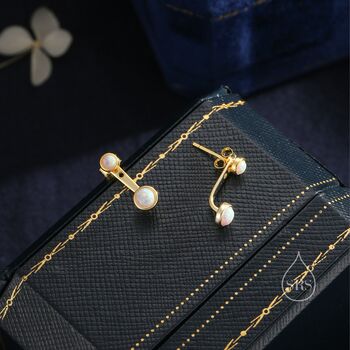 Sterling Silver White Opal Ear Jacket, 2 of 10
