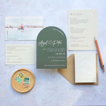 Angel Modern Typography Wedding Invitation, 4 of 5