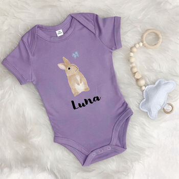 Illustrated Bunny Personalised Babygrow, 4 of 12