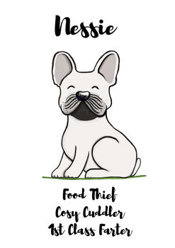 French Bulldog Personalised Dog Name Personality Print, 2 of 6