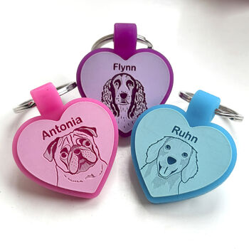 Heart Pastel Silicone Silent Dog ID Tag Personalised, 2 of 12