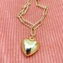 Delight Puffy Heart Gold Plated Long Pendant Necklace, thumbnail 1 of 5