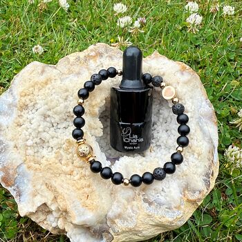 Aromatherapy Black Onyx Bracelet With Mystic Aura Essential Oil Set, 7 of 8
