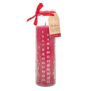 Vanilla Advent Tube Candle Red And White, 4 of 7