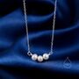 Genuine Pearl Trio Choker Necklace In Sterling Silver, thumbnail 3 of 9