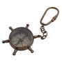 Bronze Ship Wheel Compass Keyring, thumbnail 3 of 9