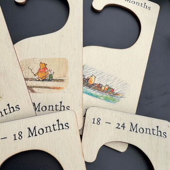 Pooh Bear Wooden Baby Clothing Hanger Dividers New Baby, 3 of 6
