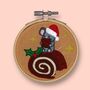 Christmas Mouse On A Yule Log Embroidery Kit Bauble, thumbnail 2 of 6