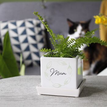 Personalised Mini Cube Plant Pot For Mum, 6 of 10