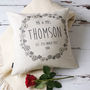 'Hearts And Flowers' Mr And Mrs Wedding Cushion, thumbnail 2 of 6