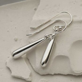 Sterling Silver Baton Earrings, 3 of 5