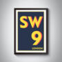 Sw9 Stockwell, London Postcode Typography Print, thumbnail 4 of 8