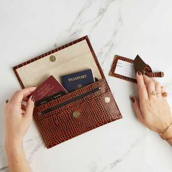 Leather Travel Organiser Passport Holder, Personalised, 2 of 2