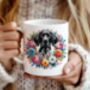 Personalised White And Black Shorthaired Pointer Summer Floral Dog Wreath Cushion And Mug Bundle, thumbnail 3 of 4