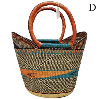Black And Orange Handwoven Market Basket, 3 of 3